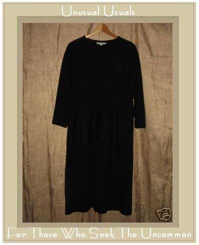 Carol Horn Long Black Wool Pullover Tunic Dress X-Small XS