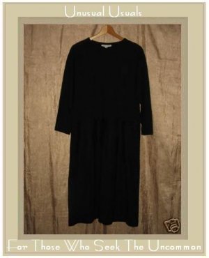 Carol Horn Long Black Wool Pullover Tunic Dress X-Small XS