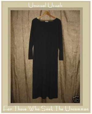 COTTON STUDIO Long Gray Slinky Knit Pullover Tunic Dress Medium M