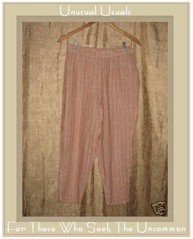 FLAX Striped LINEN Pants Jeanne Engelhart Small S