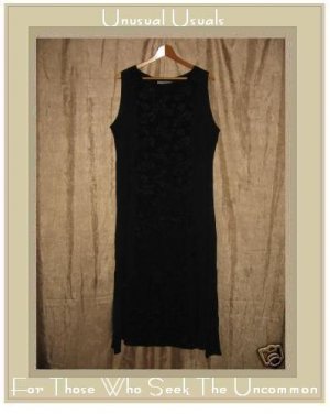 Gado - Gado Long Black Floral Dress Medium M