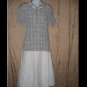 Flax by Jeanne Engelheart Black & White Crinkled Shirt Top Small S