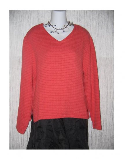 Coldwater Creek Soft Textured Coral Cotton Tunic Top Shirt Medium M