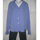 Coldwater Creek Purple Rayon Button Shirt Tunic Top Medium M