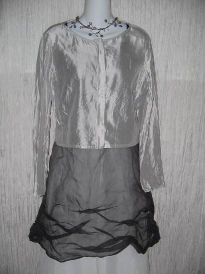 Coveted Boutique Ethereal Silvery Gray Zipped Jacket Small S