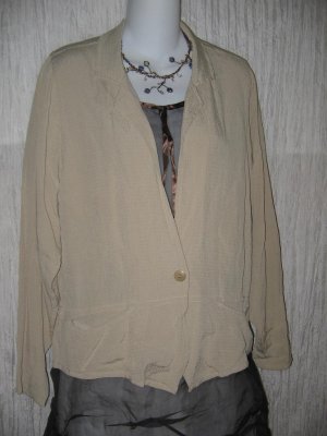 FLAX by Jeanne Engelhart Shapely Rayon Peplum Jacket Shirt Top Petite P
