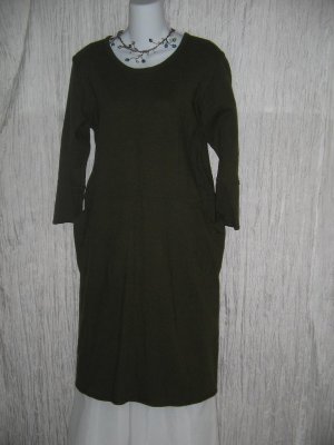 ANGELHEART DESIGNS Long Green Wool Tunic Dress Medium M