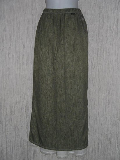 MISS RUDY Long Earthy Striped Lagenlook Skirt M L
