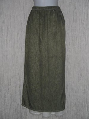 MISS RUDY Long Earthy Striped Lagenlook Skirt M L