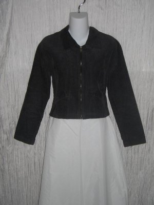 Rendez Vous Cropped Green Cotton Corduroy Zip Jacket Coat Medium M