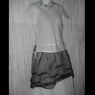 Solitaire Cute White Linen Tied Hem Tunic Top Shirt  Small S