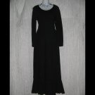 CLOTHESPIN Boutique Long Black Knit Gathered Hem Dress Medium M