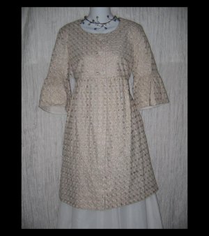 CHASE Long Shapely Textured Cream Bell Sleeve Jacket Coat 6 S M