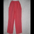 FLAX Long Red Striped LINEN Pants Jeanne Engelhart Small S