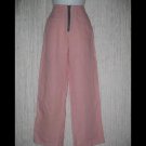 Solitaire Cute Pink & Gray Shapely Linen Trousers Pants Small S