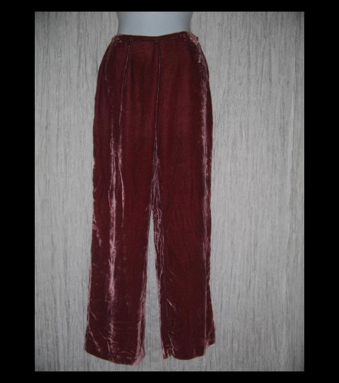 April Cornell Shapely Fuschia Silk Rayon Velvet Pants Small S
