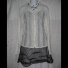 New J. Jill White Velvet Lace Knit Button Tunic Top Shirt Small S