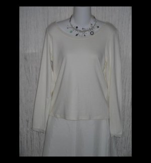 New J. JILL White Silk Trimmed Cotton Tunic Top Shirt X-Large XL