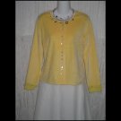 New J. Jill Soft Yellow Velour Button Jacket Shirt Top X-Small XS