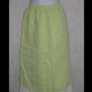 TSD Green Linen Calf Length Button Hem Skirt Small Medium S M