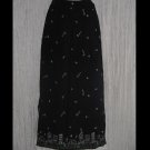 Putumayo Long Black & White Fluttery Rayon Skirt X-Small XS