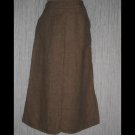 New FLAX Long Chocolate Tweed Linen Pocket Skirt Jeanne Engelhart Small S