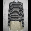GAP Black & White Striped Knit Hooded Pullover Sweater Top Medium M