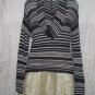 GAP Black & White Striped Knit Hooded Pullover Sweater Top Medium M