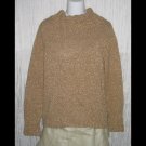 Susan Bristol Loose Artsy Knit Turtleneck Tunic Sweater Medium M