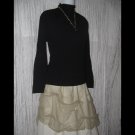 April Cornell Soft Black Knit Turtleneck Tunic Top Shirt Small Petite SP