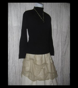 April Cornell Soft Black Knit Turtleneck Tunic Top Shirt Small Petite SP