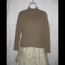 Northern Isles Earthy Brown Ribbed Knit Turtleneck Tunic Top Shirt Medium M