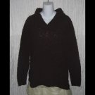 KAREN SCOTT Chocolate Brown Nubby Knit Pullover Sweater Top Medium M