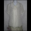 New Grace Dane Lewis Ethereal Gathered Cream Silk Tunic Top Blouse 10
