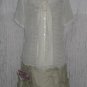New Grace Dane Lewis Ethereal Gathered Cream Silk Tunic Top Blouse 10