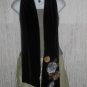 NEW ECHO Elegant Black Silk Velvet Floral Art to Wear Scarf