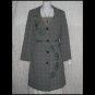 New New York & Company Long Embroidered Plaid Shapely Jacket Over Coat 2