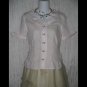 SOLITAIRE Shapely Pink Cotton Button Top Shirt Engelhart FLAX X-Small XS