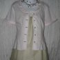 SOLITAIRE Shapely Pink Cotton Button Top Shirt Engelhart FLAX X-Small XS