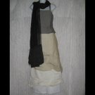 New Echo Gossamer Black Gathered Lagenlook Art to Wear Scarf