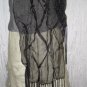 New Collection XIIX Gossamer Black Gathered Nylon Art to Wear Scarf