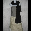New Anne Klein Gossamer Black Gathered Nylon Art to Wear Scarf