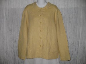 New FLAX Boxy Gold Crossweave Linen Jacket Engelhart 1G