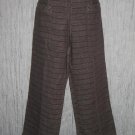 New Solitaire Brown Textured Linen Drawstring Pants Small S