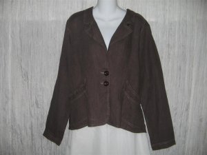 New SOLITAIRE Rich Chocolate Brown Shapely Linen Jacket X-Large