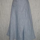 New Solitaire Shapely Blue Linen Lagenlook Wrap Front Skirt S