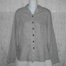 New SOLITAIRE Shapely Soft Striped Linen Rayon Shirt Top Large L