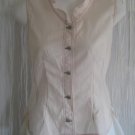 SOLITAIRE Shapely Pink Cotton Button Top Shirt Small S