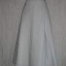 New Solitaire Shapely Blue Striped Lagenlook Wrap Front Skirt L