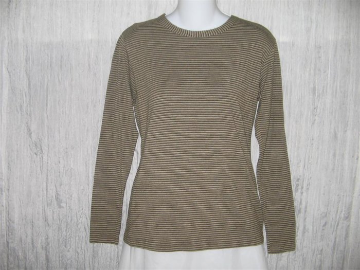 FLAX by Jeanne Engelhart Striped Knit Tunic Top Shirt Small S